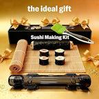 Sushi Making Kit – Clear Sushi Bazooka Roller & Bamboo Sushi Rolling Mat, Easy DIY Sushi Maker Tool Set for Beginners, Homemade Sushi Rolls for Kitchen & Party (Clear Black)