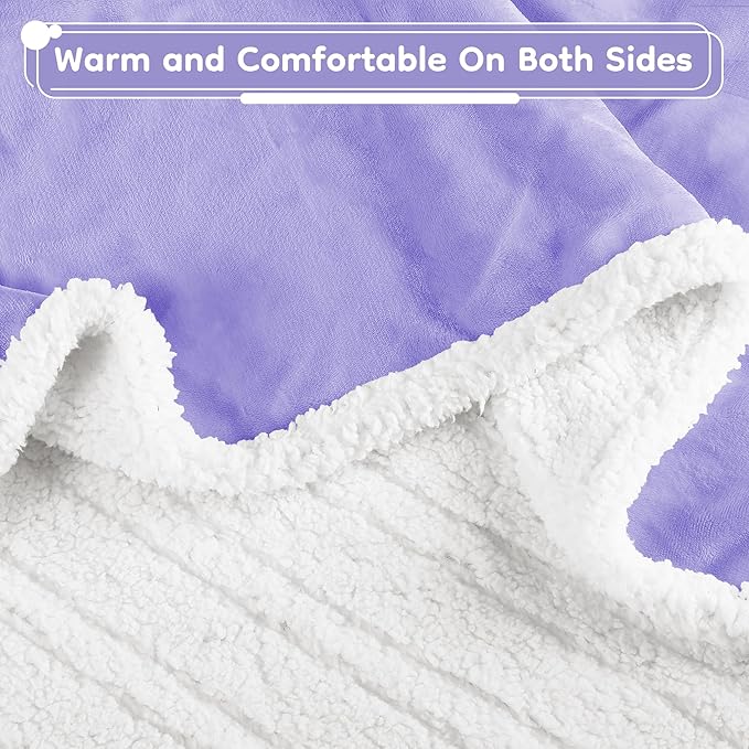 Electric Heated Blanket Full Size - 72"x84", Soft Flannel Heating Blanket, 10 Heating Levels, 1-12 H Auto Shut Off, Breathable Warm and Washable for Bed, Light Purple