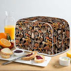 JEOCODY Mushroom Print Toaster Cover - Bread Maker Cover with Handle for Kitchen, Washable and Dust Protection