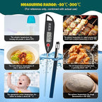 Copkim 6 Set Waterproof Food Thermometer for Water, Liquid, Candle and Cooking Digital Meat Thermometer with Long Probe Instant Read for Kitchen BBQ Grill Candy (Black)