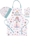 AMOUR INFINI Apron and Hat Set, 3 Pcs- Adjustable Kitchen Apron Oven Mitts Set