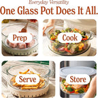 MAGNIFIQUE Glass Air Fryer, Non Toxic Air Fryer with 4.5QT & 2.5QT Glass Pots, Borosilicate, Stainless Steel, Air Fry, Bake, Re-Crisp & MaxCrisp, Olive