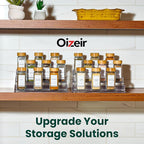 Oizeir Clear Spice Rack (2-Pack) – 3-Tier Acrylic Organizer for Cabinet – Deep Spice Shelf – 10.4 x 9.6 x 4 Inches – Holds Seasoning and Condiments