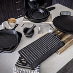 20 x 9 inch Large Reversible Seasoned Cast Iron Grill / Griddle