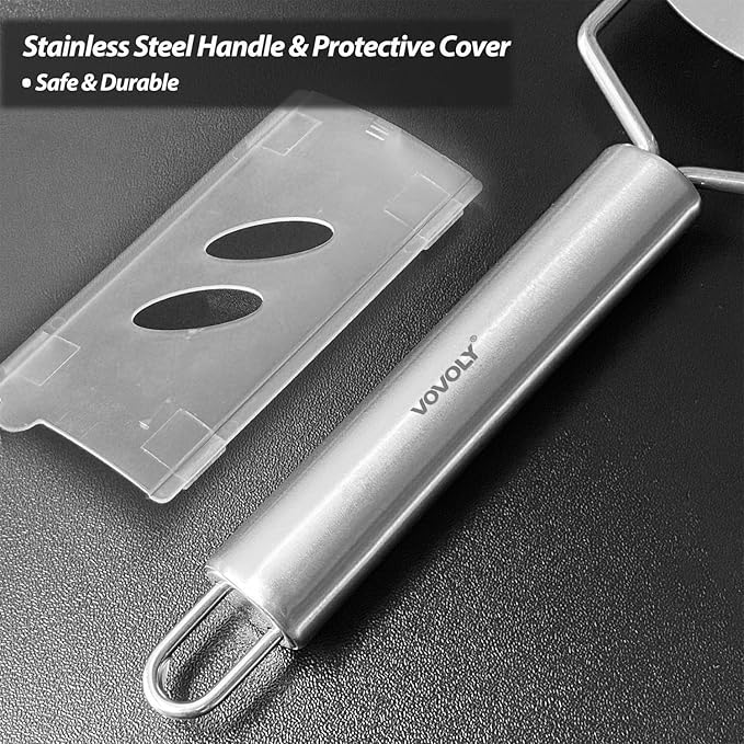 Vovoly 4-Pcs Pro Set Zester Grater Set, Cheese Grater with Razor-Sharp Stainless Steel Blade, Fine/Coarse/Extra Coarse/Slider Attachment