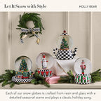 MACKENZIE CHILDS Snow Globe, Christmas Decor for Living Room, Holly Bear