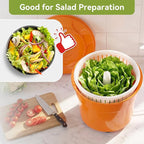 Commercial Salad Spinner, 6.6 Gal / 26.42 Qt Salad Spinner with 4.92 ft Drain Tube & Anti-Slip Feet, Large Manual Lettuce Spinner for Catering, Home, Farm