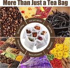 300 PCS Disposable Tea Bags for Loose Leaf Tea, Empty Tea Filter Bags with Drawstring, Fillable Tea Infuser Sachets Suitable for Coffee, Loose Tea, Spice, Herb and More (3.54 x 2.75 inches)