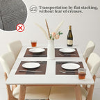 Leetaltree Brown with Black Striped Placemats Set of 4 - Heat Resistant Non-Slip Place mats for Dining Table, Washable Durable PVC Vinyl Woven Table Mats（Brown Stripe, 4）
