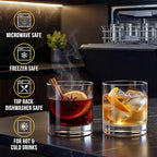 Bravario Unbreakable Whiskey Glasses, Plastic Rocks Glasses — 12.5 oz Clear Dishwasher Safe Tritan Old Fashioned Drinkware, Shatterproof BPA-Free Bourbon Cocktail Set of 4