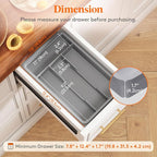 Lifewit Silverware Drawer Organizer Tray, Plastic Cutlery Storage for Kitchen, Flatware and Utensil Holder Divider for Spoons Forks Knives Tableware, 7.8 x 12.4", 4 Slots, Gray