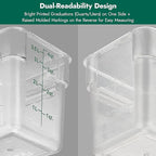 CURTA 8-Pack 2 Qt NSF Clear Polycarbonate Food Storage Containers with Green Lids - Square, Commercial-Grade, Freezer & Dishwasher Safe, Stackable