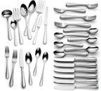 Lenox Silverware Set, Ashbridge 80-Piece Flatware Set, Service For 12, Rust Resistant 18/10 Stainless Steel, Dishwasher Safe, Knives Spoons And Forks Sets, Home And Kitchen Utensils (Silver, 80 Piece)