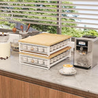 Sedegn Coffee Pod Holder Counter Coffee Vertuo Capsules Storage Organizer with Sliding Drawer Compatible For 35 K-Cup Pods No Assembly Needed Natural Colour