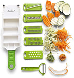 5 In 1 Handheld Vegetable Slicer & Grater - With Mandolin Blade & Peeler, All-in-one, Shredder, Grater, Zester and More - From Jean Patrique