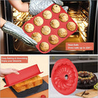 9-in-1 Nonstick Silicone Baking Pan Set, Fluted Cake Muffin Loaf Bread Pizza Cupcake Mold Tray, Heat Resistant Bakeware Utensils Kit