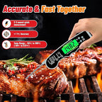 Stocking Stuffers for Men Women Adults: Meat Thermometer Digital, Instant Read Meat Thermometer with Backlight & Magnet for Kitchen, Beef, Grill, Turkey,IP67 Waterproof Cooking Thermometer
