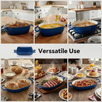 Northriver Casting Enameled Cast Iron Oval Dutch Oven for Bread Baking，12"x8" Bread Pot with Lid，Ideal for Sourdough, Artisan Loaves & Family Meals，5 Qt