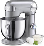 Cuisinart Stand Mixer, 12 Speeds, 5.5-Quart Mixing Bowl, Chef's Whisk, Flat Mixing Paddle, Dough Hook, and Splash Guard with Pour Spout, Silver Lining, SM-50BCNAS, Silver Lining