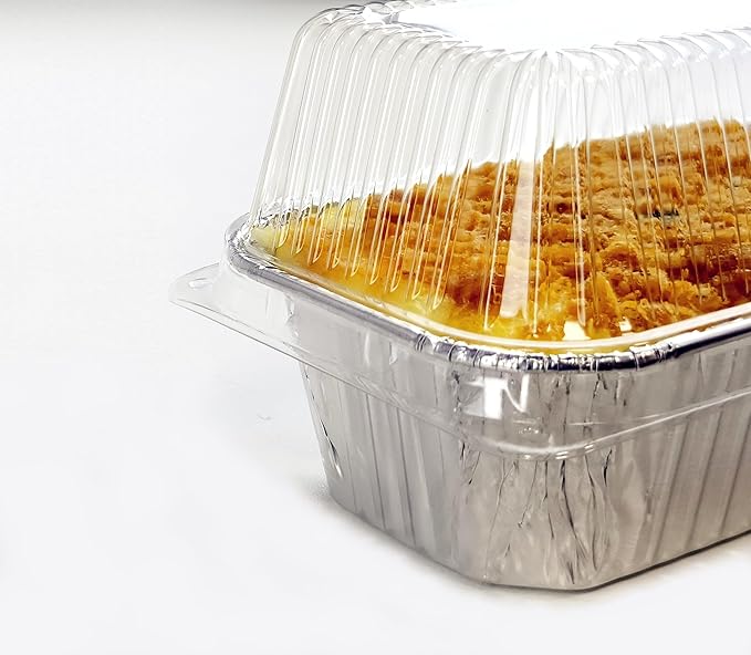 Disposable Mini Loaf Pans with Lids Bakeware Set,1lb, 30 Pack, 6x3.7 Aluminum Foil Bread Pans for Homemade bread, Small Cake Tins, Perfect for Baking Banana Bread, Chease Cake Brownies, etc.