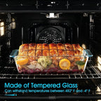 NUTRIUPS 5.7QT Rectangular Deep Glass Baking Dish, Large Glass Baking Pan for Oven, Clear Bakeware Deep Casserole Dish