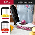 Fullstar Mandoline Slicer for Kitchen - Vegetable Chopper, Onion Potato Food Veggie Fruit Slicer and Cutter with Container, Kitchen Gadgets & Gifts, Home Essentials (10-in-1, White/Black)