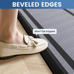 KitchenClouds [2 PCS] Kitchen Rugs Cushioned Anti-Fatigue Kitchen Mats for Floor Waterproof Kitchen Rug Set Non-Slip Comfort Standing Mat for Office, Sink, Laundry 17.3"×28"+17.3"×60",Black