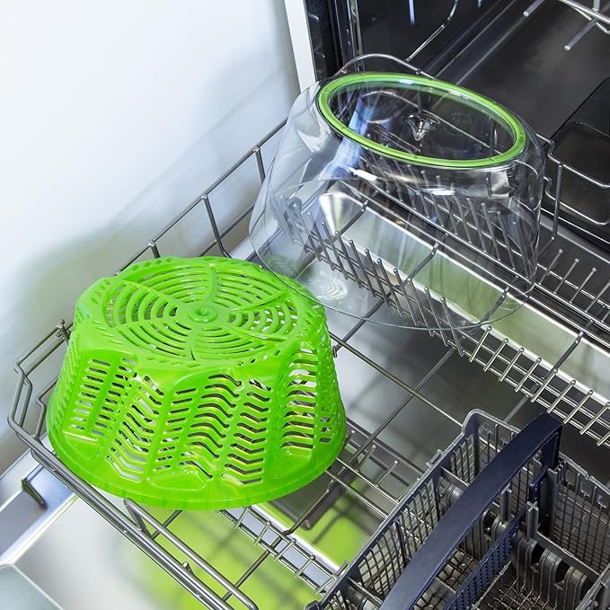 Zyliss Easy Spin 2 Salad Spinner, Large 6L Capacity, White, Unique AquaVent™ Technology, Retractable Cord and Brake System, Non-Slip Base, Easy Cleaning, Plastic