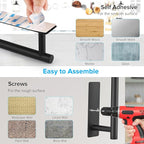 2nd Gen Paper Towel Holder Under Cabinet No Drilling, [More Sturdy] Self Adhesive or Drilling Paper Towel Holder Wall Mount for Kitchen, RV, [Fit Mega Paper Towel Roll] SUS304 Stainless Steel
