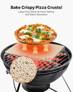 VEVOR Pizza Stone, 15 x 12 x 0.6 in Rectangular Cordierite Pizza Stone, Extra Large Baking Stone with Scraper, 1450℉ Heat-Resistant Bread Stone, for Kitchen Oven, Baking Bread & Pizzas, BBQ Grill