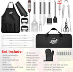 Kaluns BBQ Accessories, Complete Grill Set Grilling Gifts, 40 Pcs Premium Heavy Duty Stainless Steel Barbecue Grill Accessories for Outdoor Grill, Mens Valentines Day Gifts for Him