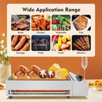 Electric Indoor Grill 1800W, 2 in 1 Smokeless Indoor Stainless Steel Grills with Non-stick Removable Grill & Grease Catcher Tray, 122-302°F Temperature Control Portable Flat Top Korean BBQ Grill