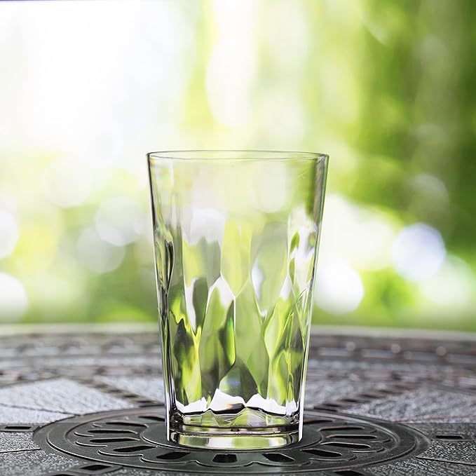 JGIRL unbreakable Plastic Drinking Glasses [Set of 6] Shatterproof Drinking Cups, reusable Drinking Tumblers, Plastic glass cup, Drinking cup, Dishwasher Safe (16 Ounces)