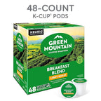 Green Mountain Coffee Roasters Breakfast Blend Single-Serve Keurig K-Cup Pods, Light Roast Coffee, 48 Count