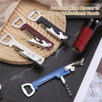 uxcell 2 Pcs Wine Opener, Bottle Opener, Durable Stainless Steel Waiter's Corkscrew, Compact All-In-One Home Bar Tool for Bar, Party, Wedding, Home, Travel, White