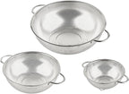 3-Piece Stainless Steel Mesh Micro-Perforated Strainer Colander Set (1-Quart, 2.5-Quart and 4.5-Quart)