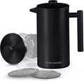 Utopia Kitchen 304 Grade Stainless Steel French Press Coffee Maker 50 Oz, Double Wall Insulated Coffee Press with 4-Level Filtration system, Include 2 Extra Filters, Rust-Free, Black