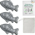 Iron Fish Cooking Tool, Natural Iron Cooking Tool to Add Iron to Food & Water, Safe & Effective Aid for Vegans, Athletes, Pregnant Women and Children (Black 3Pack)