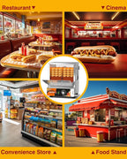WantJoin Hot Dog Steamer Machine - 28.8QT Commercial Electric Stainless Steel Hotdog Machine with Bun Warmer Tempered Glass Steamer Machine for 160-175 Sausages and 30-40 Buns
