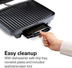 Hamilton Beach Panini Press, Sandwich Maker & Electric Indoor Grill, Upright Storage, PFAS-Free Nonstick Easy Clean Grids, Stainless Steel (25410)