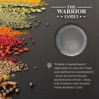 4-Piece Aluminum Herb Grinder – Manual Spice Grinder with Fine Pollen Catcher, Stainless Steel Mesh,Precision Mill & Secure Magnetic Lid for Culinary Herbs