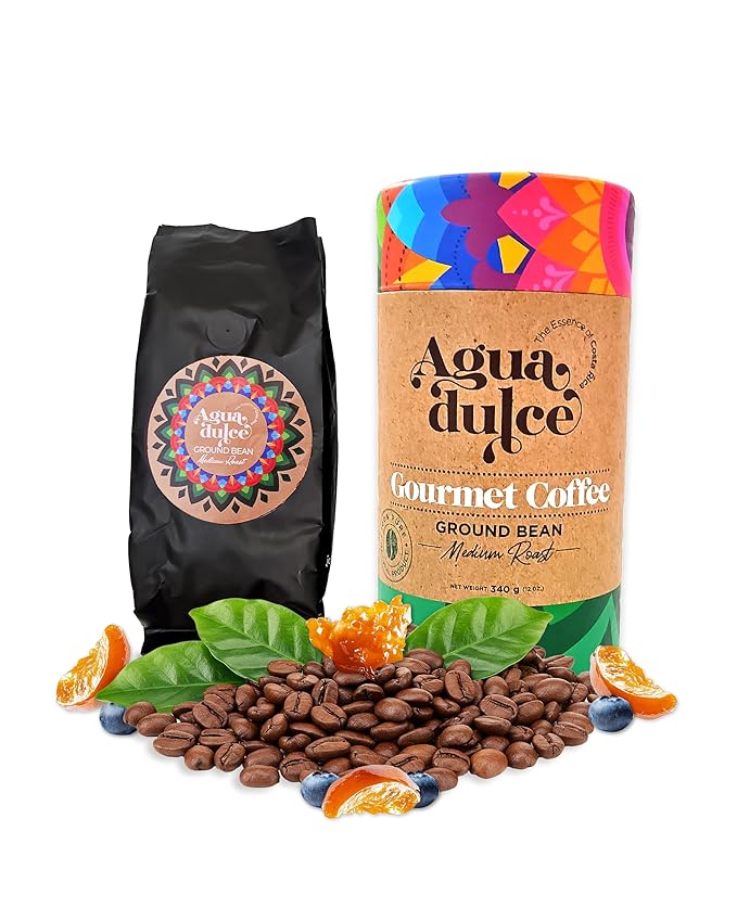Ground Coffee Medium Roast by Agua Dulce. Costa Rican Specialty Gourmet Coffee — 100% Arabica Single Origin. Pack of 1 (12 oz)