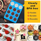 Sidosir 2Pcs Oreo Cookie Chocolate Silicone Mold, 12-Cavity Round Cylinder Oreo Chocolate Cover Molds for Candy, Silicone Baking Molds for Mini Cakes, Jelly