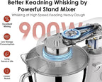 Kitchen in the box Stand Mixer - 8.5 Quart Mixing Bowl with Handle, 900 Watt Heavy Bread Dough Standing Mixers Tilt-head with Dough Hook, Whisk, Flat Beater and Splash Guard (Red)