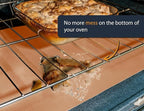 Oven Liners for Bottom of Oven - 2 Pack Large Heavy Duty Mats, 17”x25” Non-Stick Reusable Liner for Electric, Gas, Toasters, Grills - BPA & PFOA Free Kitchen Accessory to Keep It Clean (Copper)