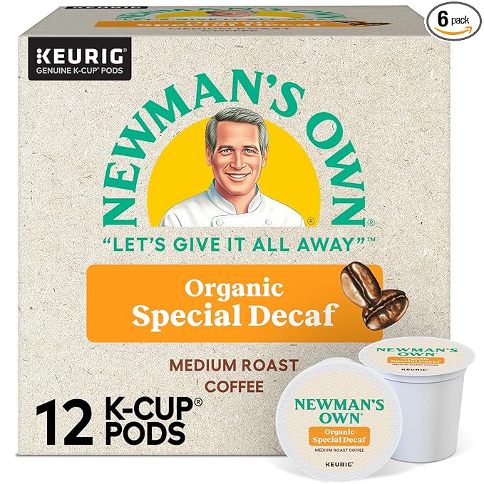 Newman's Own Organics Special Blend Decaf Keurig Single-Serve K-Cup Pods, Medium Roast Coffee, 72 Count