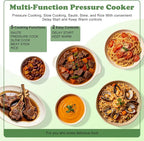 Fullwill 7 in1 Electric Pressure Cooker Lite 3 Quarts, Slow Cooker, Rice Cooker,Steamer, Sauté, Warmer, Olla de Presion Nonstick Pot amd DIY