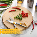 Mr. Pen- All Purpose Kitchen Shears with Protective Sheath, 8 Inch, Dishwasher Safe, Stainless Steel Food Scissors with Micro-Serrated Blades, Durable Utility Kitchen Shears, Gray & Orange