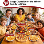 TomaChef Air Fryer Toaster Oven Combo, 26.5QT Large Capacity with Visible Window, 11-in-1 Countertop Toaster Oven, 85% Less Oil Healthy Cooker for Family, PFAS Free & Stainless Steel