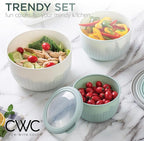 COOK WITH COLOR Prep Bowls with Lids- Wide and Deep Nesting Plastic Small Mixing Bowl Set with Lids, 12 Piece Set - Deep Bowls, Green